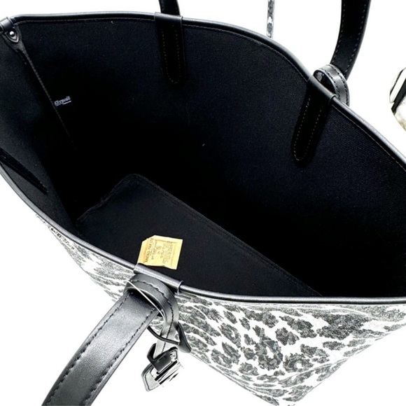 Michael Kors XL East West Tote Bag Leopard Print Black Multi - Picture 9 of 12
